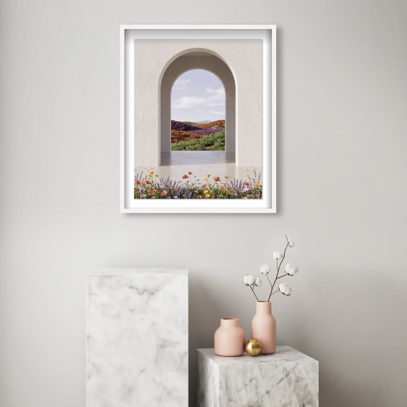 Window to Paradise Framed Graphic Art, 37.5"H x 31.5"W, White Shadowbox