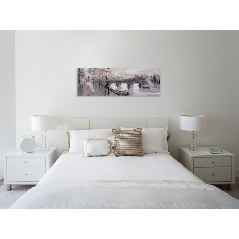 "Breathless, Neutral", toile tendue par Isabella Karolewicz, H 15 po x l 45 po x P 1,5 po