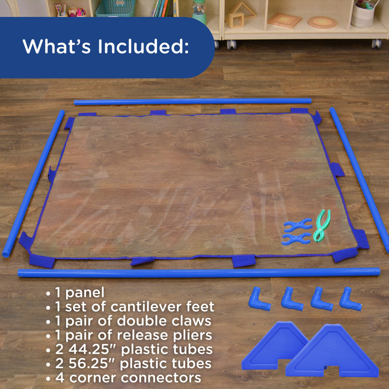 Panneau de jeu grand écran - vert avec pieds, Transparent / bleu