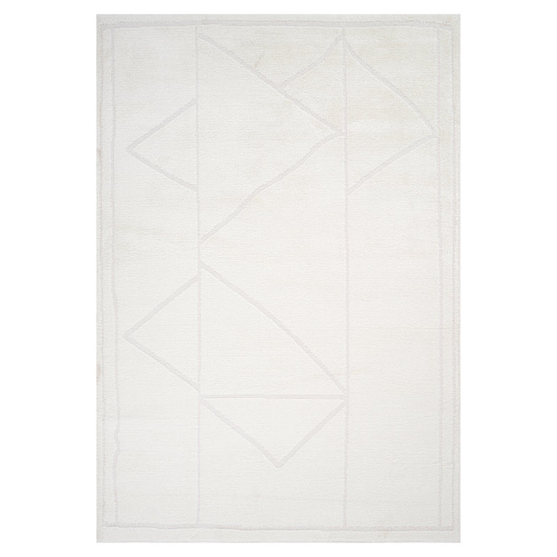 Lenamae Modern Geometric Art Micro-Shag Area Rug, Rectangle 3'6" x 5'6"