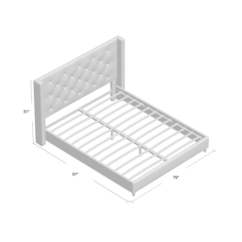 Ikbale Upholstered Bed, Blue, King
