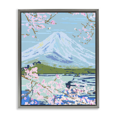 «Pixel Mount Fuji», art mural encadré flottant par Melissa Wang