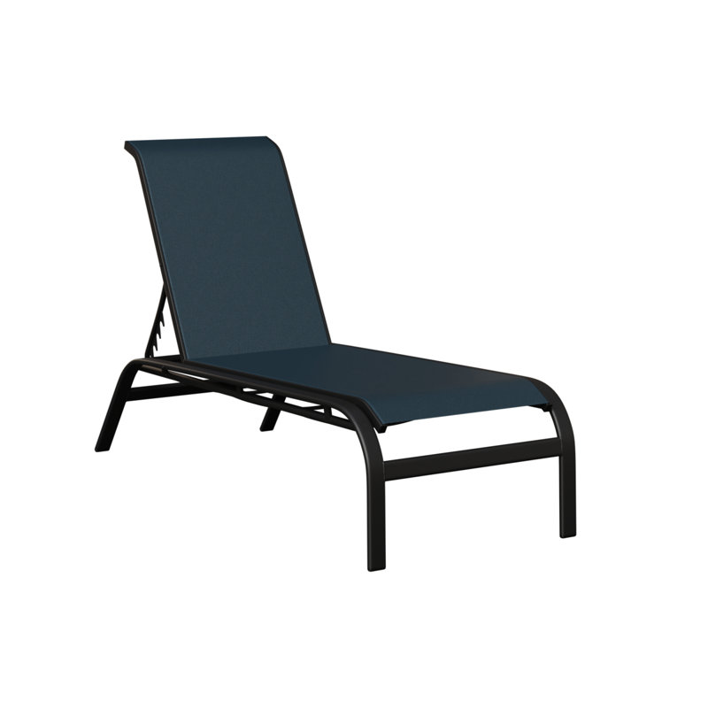 Chaise longue sans accoudoirs Berlin Gardens Murphy, Noir mat, Bleu très foncé