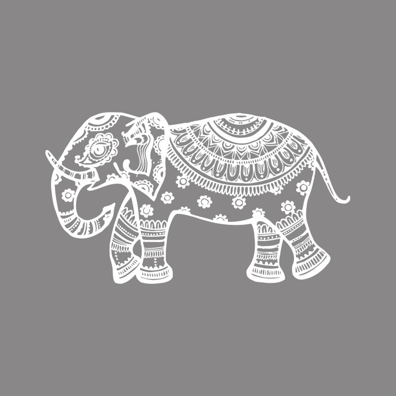 Décalcomanie murale murale éléphant, Blanc