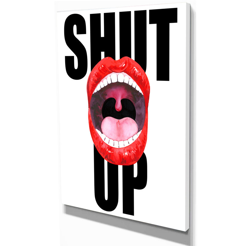 « Female Lips », art textuel sur toile, H 20 po x l 12 po x P 1po