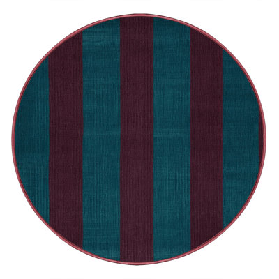Machine Washable Checkered Red Area Rug