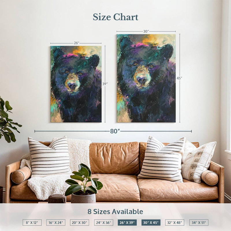 Brampt A Black Bear, 39" H x 26" W