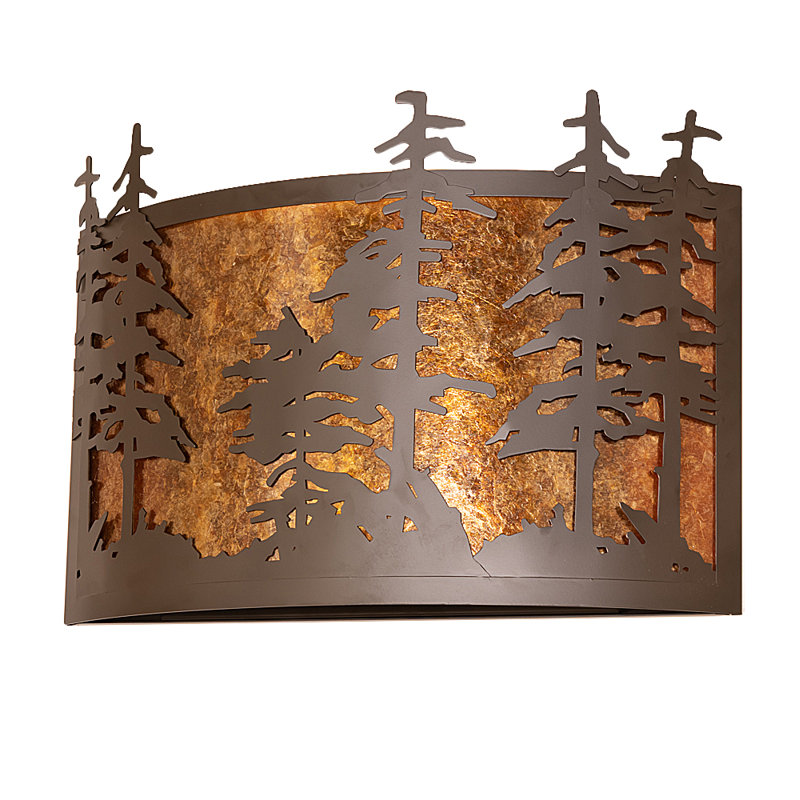Rustic Lodge Steel Flush Mounted Sconce