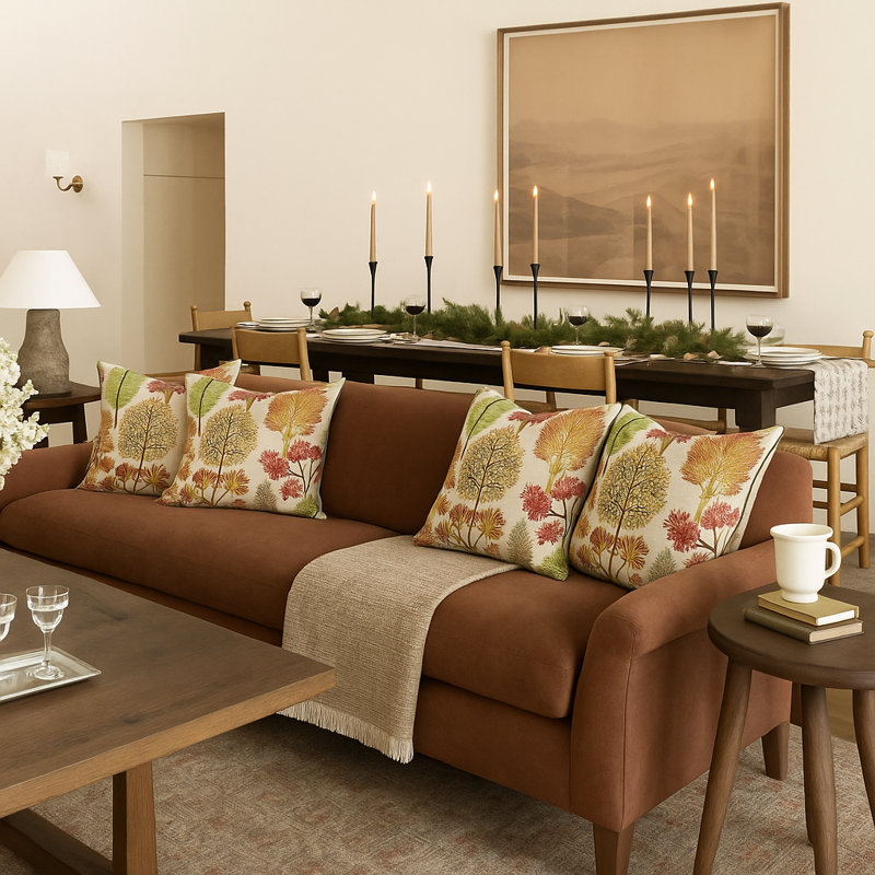 Arcadia Linen Square Pillow Cover & Insert