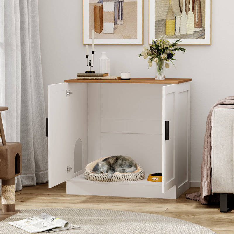 Enceinte de litière pour chat, Blanc