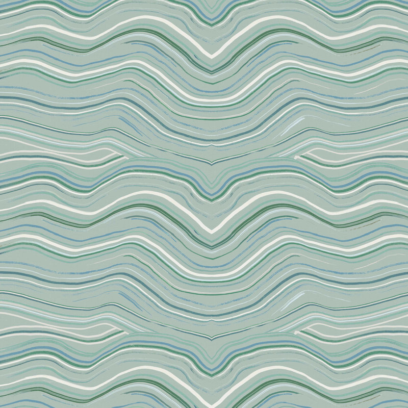 Banc rembourré Barley, Makes Waves Blue Mist