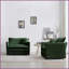 Ensemble de 2 chaises d'appoint Modern Chenille avec coussins décoratifs - Fauteuils rembourrés pour le salon, structure en bois massif-1111034289