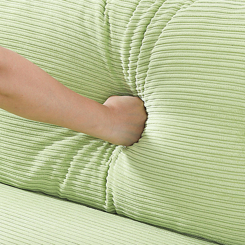 Causeuse rembourrée avec structure en métal Myrion, Velours côtelé vert