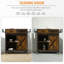Chariot de cuisine industriel, îlot de cuisine roulant avec tablette réglable, deux tiroirs, armoire de porte de grange coulissante et porte-serviettes, brun rustique