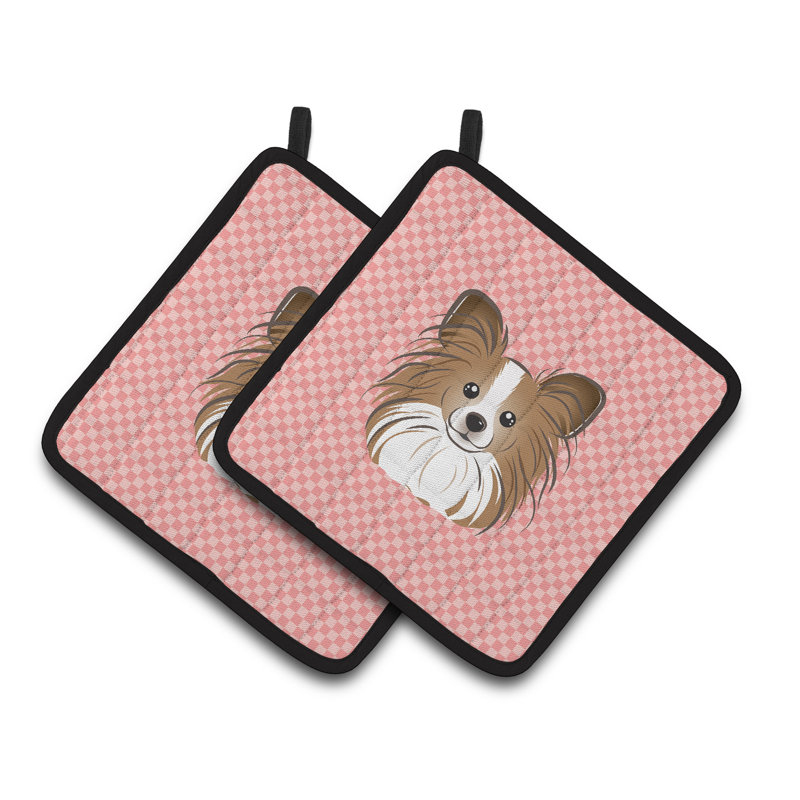 Cuisinier poignée papillon caroline trésors Checkerboard, Rose