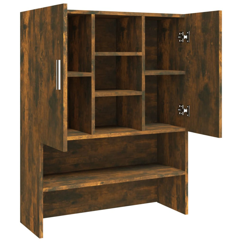 Moree Freestanding Tall Bathroom Cabinet, Smoked Oak