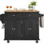 Armoire de rangement sur roulettes avec tiroir et tablettes pour îlot de cuisine-129490397
