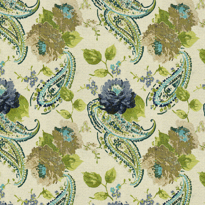 Tissu en jacquard Abbeyshea Maiden, Bleu rivière