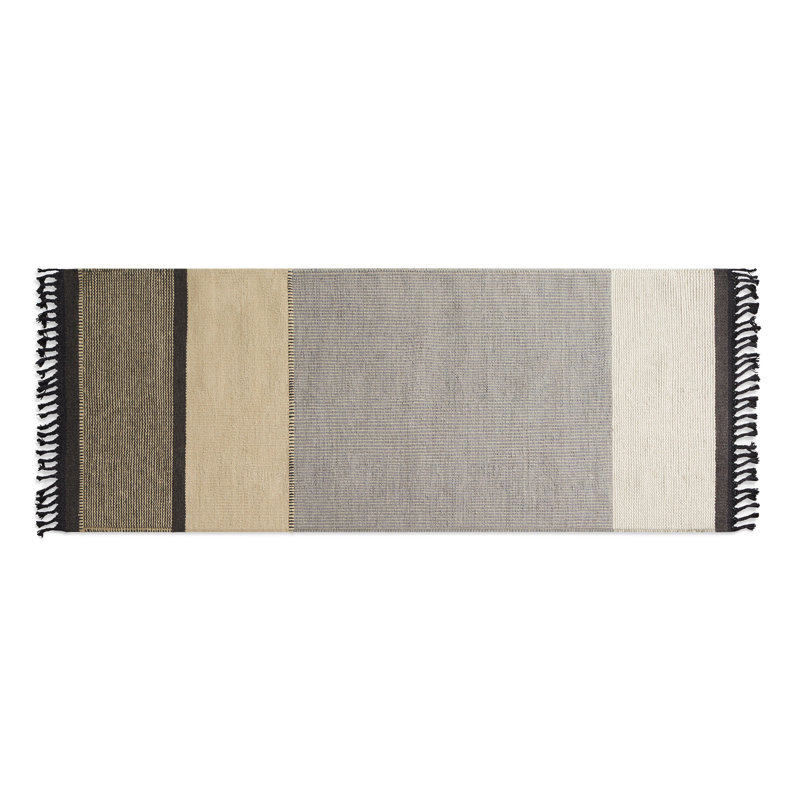 Right On Wool Striped Area Rug in Brown/Gray