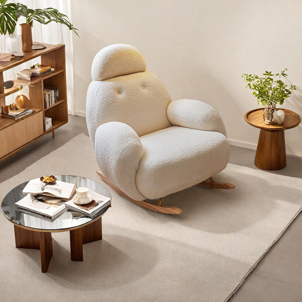 Isabelle & Max™ Ergonomic luxury Lamb fleece rocking chair - Wayfair Canada