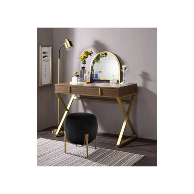 Bureau de coiffeuse avec miroir et plateau à bijoux