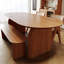 Table de salle à manger ovale brune-108297722