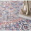 Tapis oriental bleu / rouge lavable à la machine-1127675679