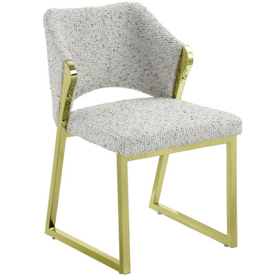 Chaises d'appoint avec finition dorée en miroir, multi gris, pieds en acier inoxydable, de 2, rembourrées pour une assise confortable, capacité de poids de 220 lb, largeur de siège de 19 po, profondeur, hauteur, dossier de 24 po, produit de 20 po