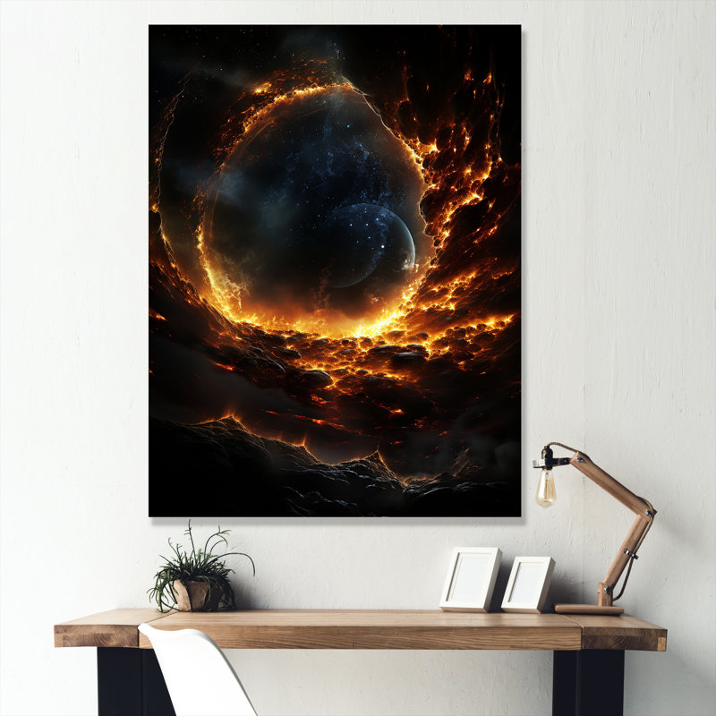 «Black Molecular», art mural, Cadre flottant noir, H 20 po x l 12 po x P 1 po