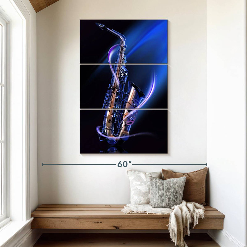 Abarca Glowing Saxophone, 50" H x 32" W