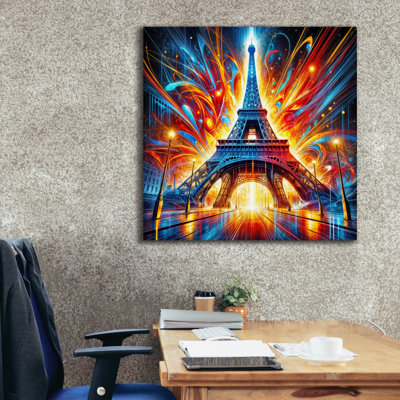 «Eiffel Tower Abstract» par Rey Klimt, art mural sur toile