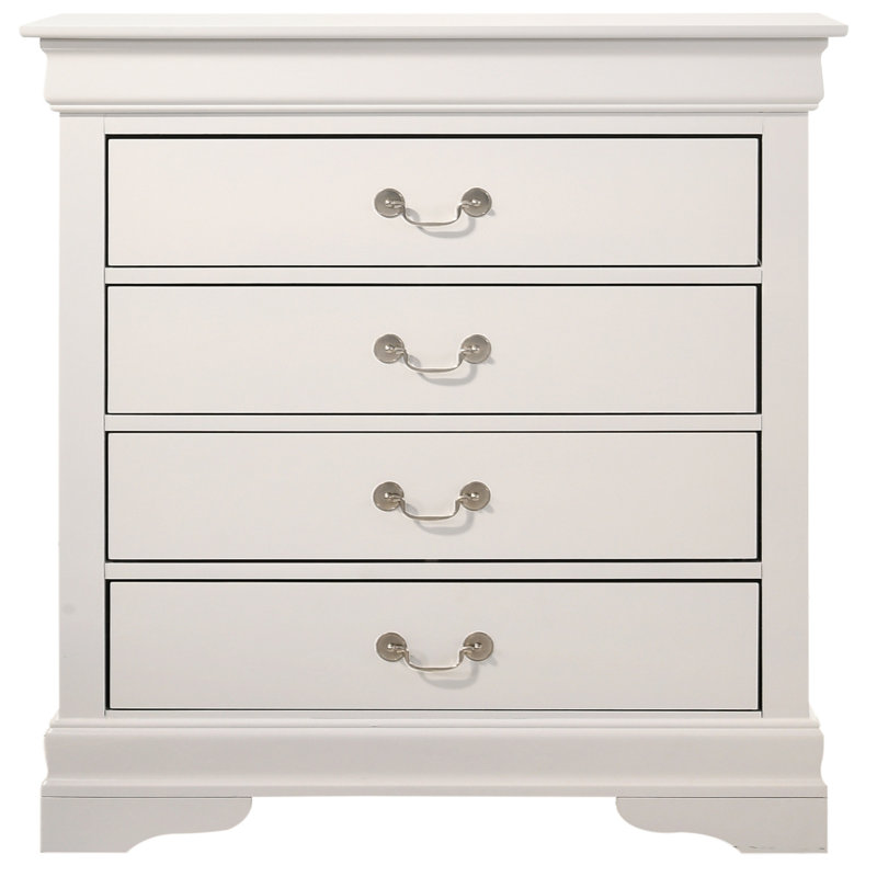 Commode 4 tiroirs Louis Phillipe G3190-BC, Blanc