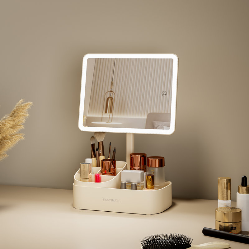 Plastic Rectangle Freestanding Vanity Mirror