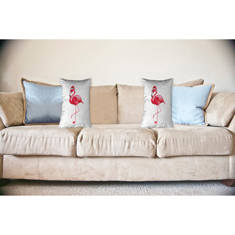 Coussin décoratif d'extérieur Flamingo Flamingo Santa