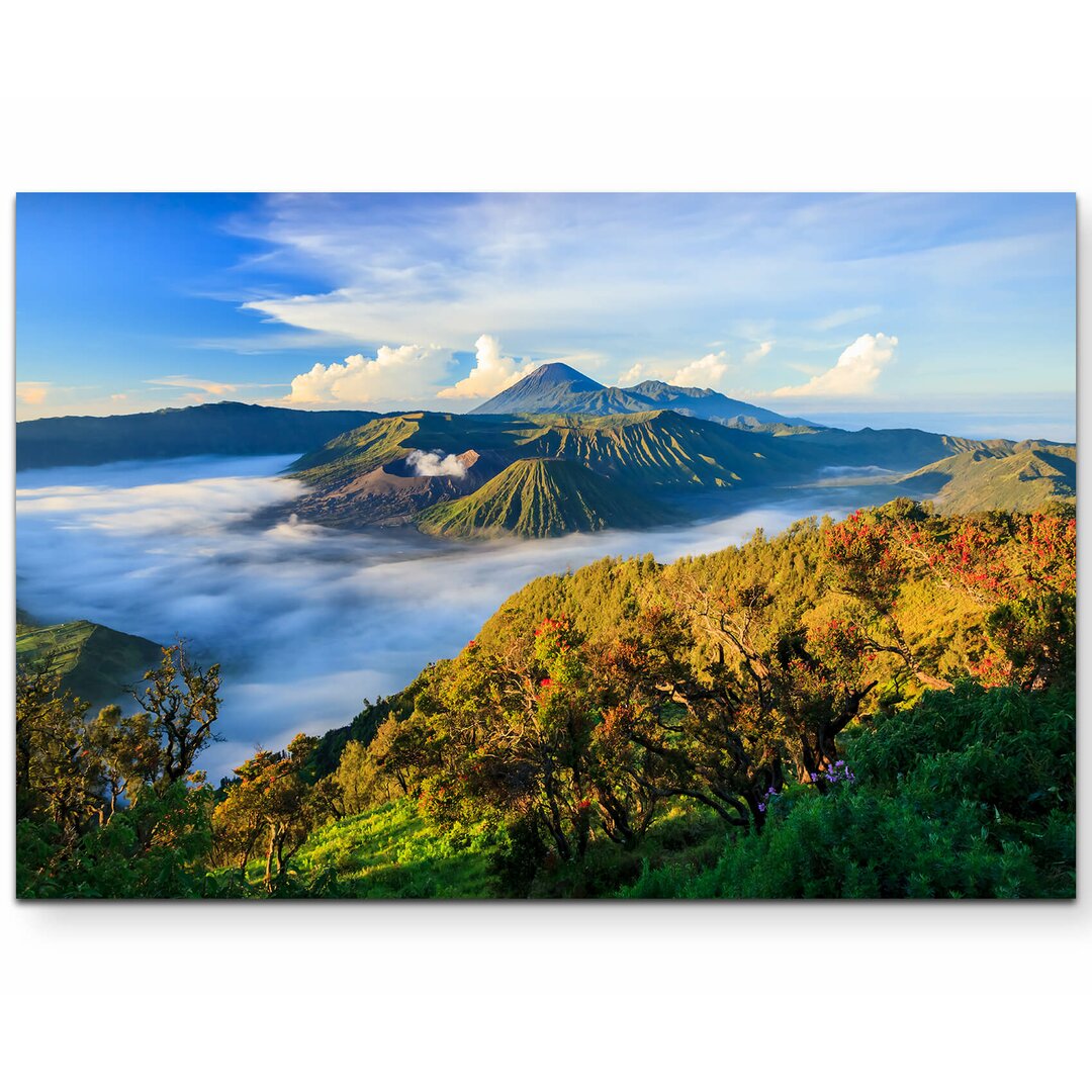 Leinwandbild Vulkan Bromo bei Sonnenaufgang – Indonesien