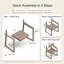 Fauteuils de jardin et d'extérieur en PEHD couleur bois antique avec dossier, design moderniste