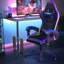Reclining Gaming Chair with LED Lights and Headrest-1144560390