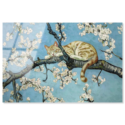 Art d'automne en acrylique pour chaton Autumn Blossom par Art Remedy, prêt à être suspendu