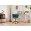 Chaise de bureau, chaises de bureau rembourrées avec roues pivotantes réglables, chaise de bureau ergonomique pour salon, chambre à coucher, bureau, coiffeuse (Emeraude)