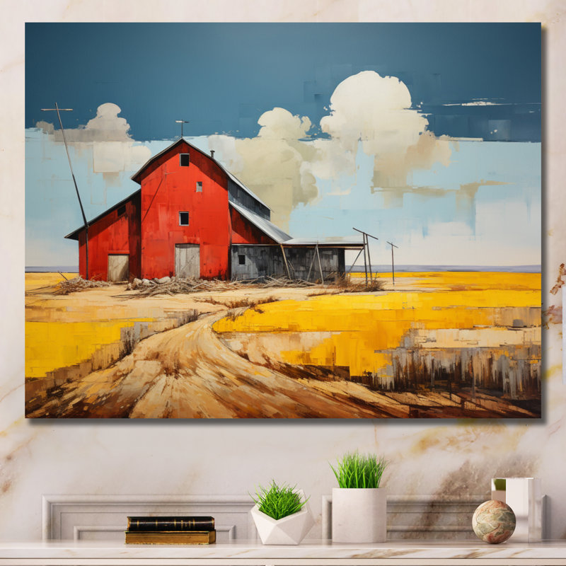 "Bewry Landscape Barns", impression sur toile, H 34 po x l 44 po x P 1,5 po, Toile tendue