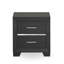 Ensemble de chambre à coucher moderne 3 pièces Denali - Une base de lit et 2 tables de chevet - Finition gris brossé-406987207