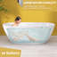 Baignoire de trempage autoportante en acrylique de 55 po x 29,5 po avec trop-plein encastré et bonde anti-colmatage chromée-91906326