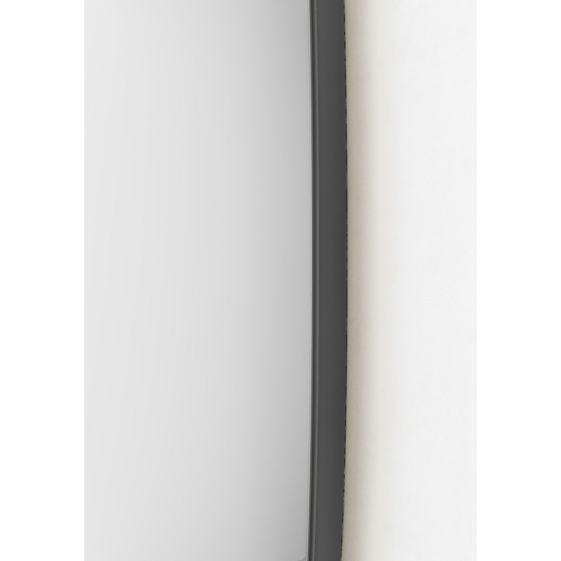 Round Framed Wall Mounted Accent Mirror, 63.5 cm H x 63.5 cm W, Graphite