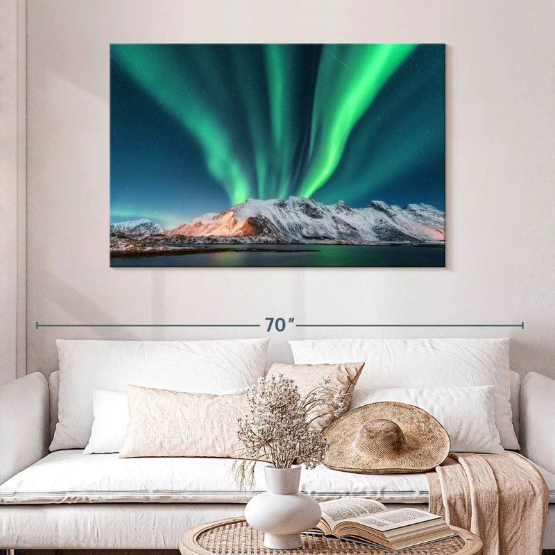 Alvord Lofoten Mountain Northern Lights, H 32 po x l 48 po