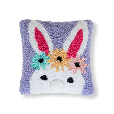 Bairagi Floral Bunny Hooked Pillow