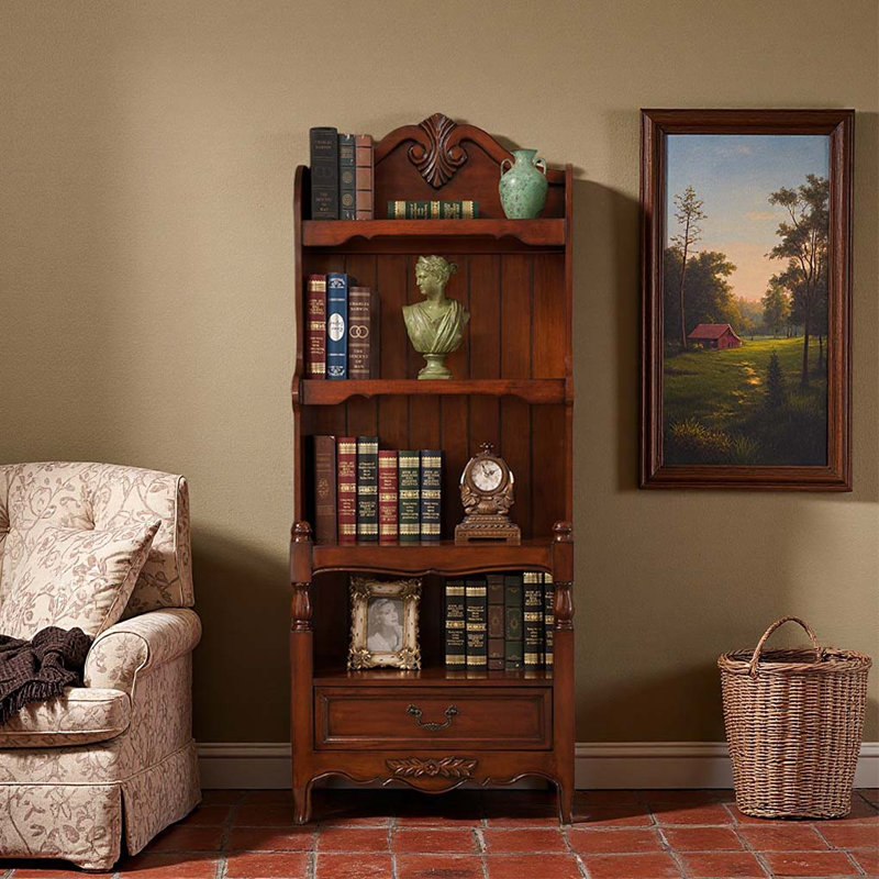 Armoire de rangement en bois massif de style européen, Brun