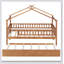 Wooden House Bed With Trundle-651404790