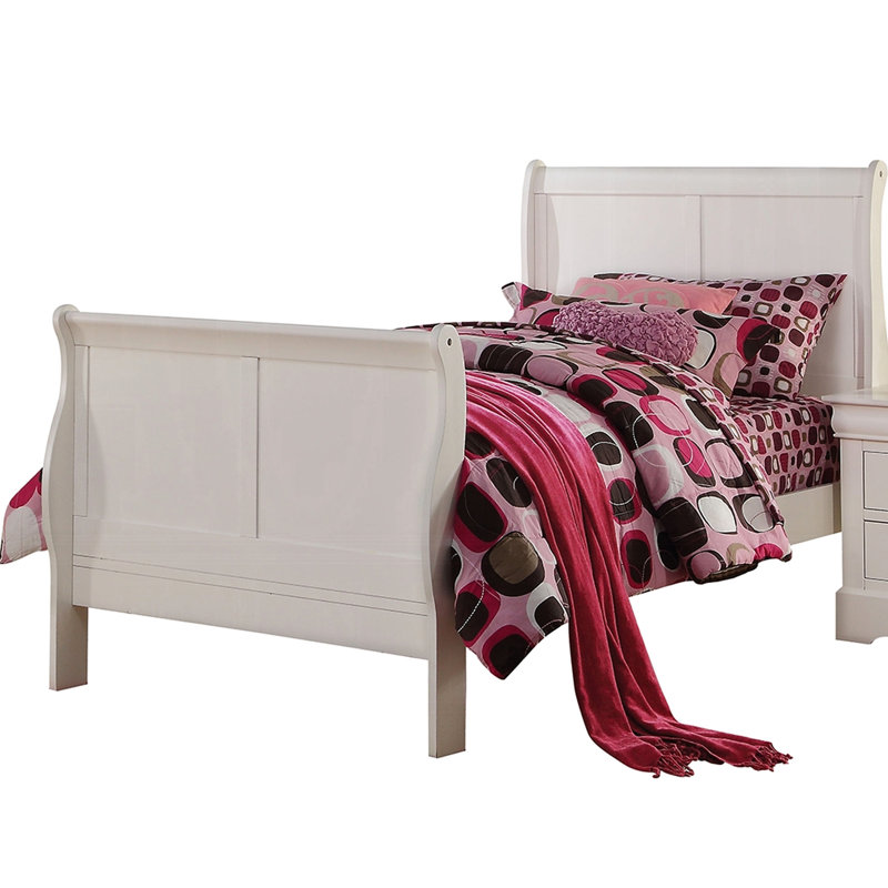 Lit double au fini blanc, fabrication en bois Kd lb / Fb, 3 lattes incluses, sommier tapissier nécessaire, placage de pin massif et de gomme, capacité de 330 lb, profondeur de 85 po, largeur de 56 po, profondeur de charge de 47 po de profondeur,
