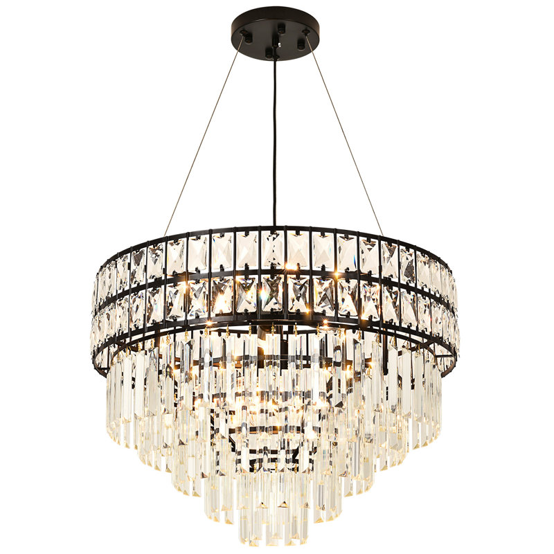 Darianna 11 - Light Crystal Chandelier, Matte Black