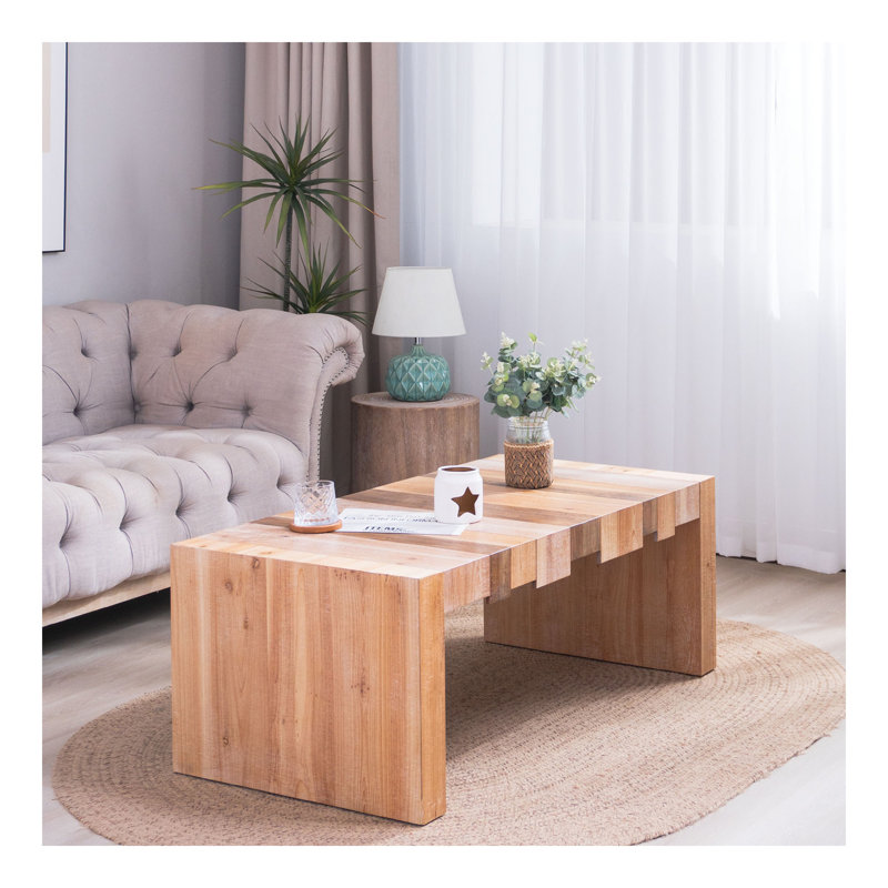 Table de centre rectangulaire de 48,2 po pour le salon - Cette élégante table basse rectangulaire allie charme rustique et design moderne, parfaite pour la maison de campagne, industrielle et minimaliste.